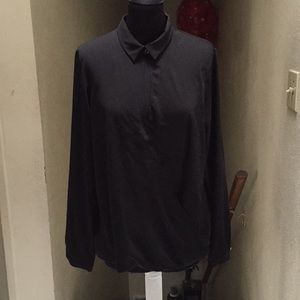 Black Blousew/ Slit Detail